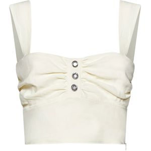 Pinko, Dames, Tops, Wit, Maat: 2XS Linnen,