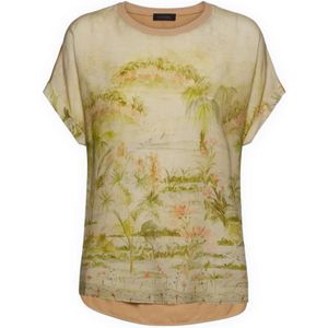 Elena Mirò, Dames, Tops, Beige, Maat: 2XL Viscose,