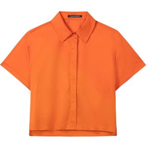 Luisa Cerano, Dames, Blouses & Shirts, Oranje, Maat: L Gabardine,