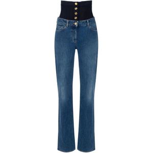 Elisabetta Franchi, Dames, Jeans, Blauw, Maat: W27 Denim,