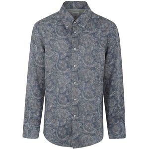 Brunello Cucinelli, Heren, Overhemden, Veelkleurig, Maat: 2XL Linnen,