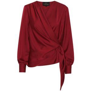 Karmamia, Dames, Blouses & Shirts, Rood, Maat: XS Satijn,