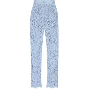 Dolce & Gabbana, Dames, Broeken, Blauw, Maat: S Zijde,