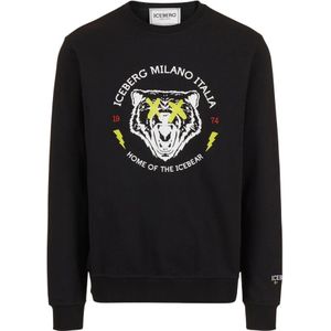 Iceberg, Heren, Sweatshirts & Hoodies, Zwart, Maat: L Katoen,