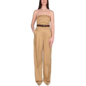 Elisabetta Franchi, Dames, Jumpsuits & Playsuits, Bruin, Maat: M Leer,