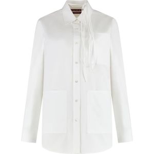 Gucci - Blouse - Wit - Dames - 100% Katoen
