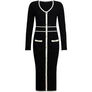 Liu Jo, Dames, Jurken, Zwart, Maat: S Acryl,