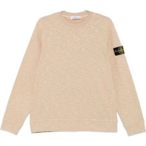 Stone Island, Heren, Truien, Beige, Maat: M Katoen,