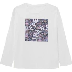 Pepe Jeans, Dames, Tops, Wit, Maat: 140 CM Katoen,