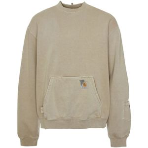 Carhartt Wip, Heren, Sweatshirts & Hoodies, Beige, Maat: S Katoen,