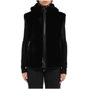 Pinko, Dames, Jassen, Zwart, Maat: S Poliester,