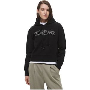 Blauer, Dames, Sweatshirts & Hoodies, Zwart, Maat: L Katoen,
