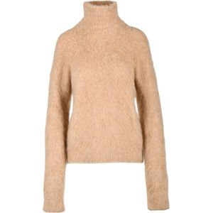 Sportmax, Dames, Truien, Bruin, Maat: M Polyamide,