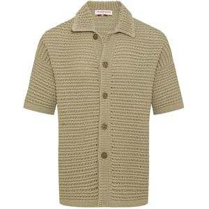 Orlebar Brown, Heren, Overhemden, Groen, Maat: M