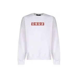 Dsquared2 Witte Sweaters met 98% Katoen , White , Heren , Maat: S