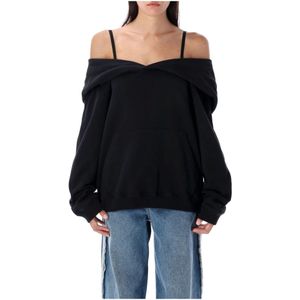 MM6 Maison Margiela, Dames, Sweatshirts & Hoodies, Zwart, Maat: S Katoen,