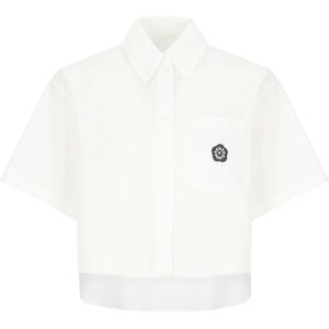Kenzo, Dames, Blouses & Shirts, Wit, Maat: S Katoen,