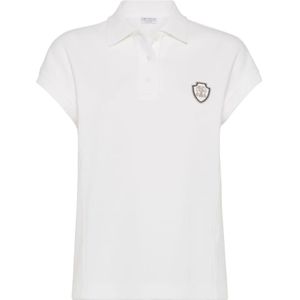 Brunello Cucinelli, Dames, Tops, Wit, Maat: 2XL