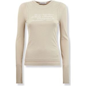 Acne Studios, Dames, Truien, Beige, Maat: L Leer,