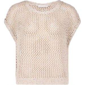 Betty & Co - Gebreide Trui - Beige - Pailletten