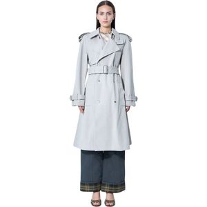 Burberry, Dames, Mantels, Beige, Maat: XS Katoen,