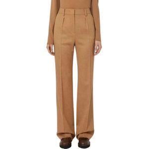 Max Mara, Dames, Broeken, Bruin, Maat: M Wol,
