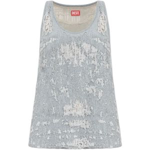 Diesel, Dames, Tops, Blauw, Maat: L Denim,