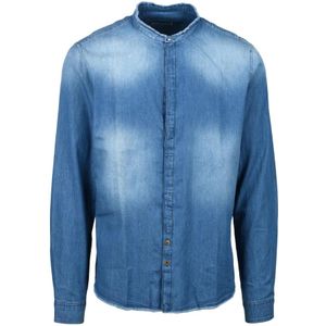 Daniele Alessandrini, Heren, Overhemden, Blauw, Maat: S Katoen,