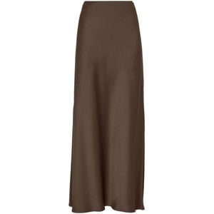 Brunello Cucinelli, Dames, Rokken, Bruin, Maat: L Satijn,