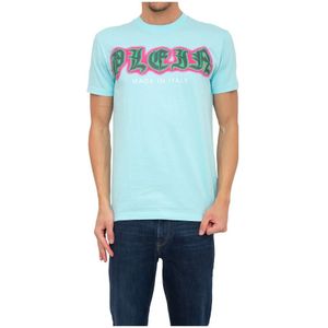 Philipp Plein, Heren, Tops, Blauw, Maat: XL Katoen,