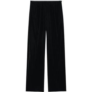 Emporio Armani, Dames, Broeken, Blauw, Maat: L Velours,