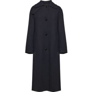 Moncler, Dames, Mantels, Blauw, Maat: M Wol,