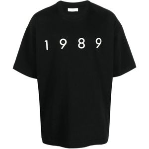 1989 Studio, Heren, Tops, Zwart, Maat: L Katoen,