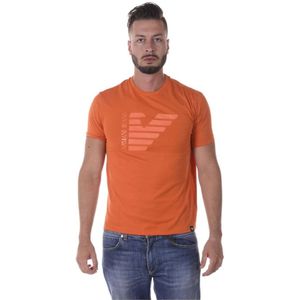 Armani Jeans, Heren, Tops, Oranje, Maat: L Katoen,