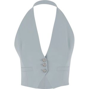 Pinko, Dames, Jassen, Blauw, Maat: S Leer,