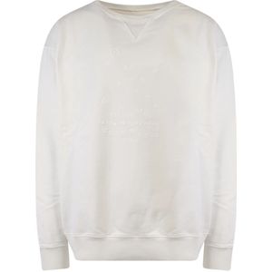 Maison Margiela, Heren, Sweatshirts & Hoodies, Wit, Maat: M Katoen,