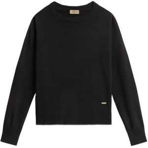 Woolrich, Dames, Sweatshirts & Hoodies, Zwart, Maat: M Wol,