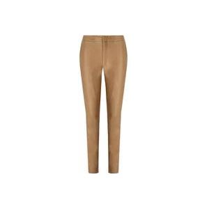 Twinset Beige Imitatieleren Broek met Ritssluiting , Beige , Dames , Maat: S