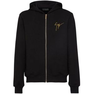 Giuseppe Zanotti, Heren, Sweatshirts & Hoodies, Zwart, Maat: M Katoen,