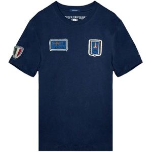 Aeronautica Militare, Heren, Tops, Blauw, Maat: L Denim,