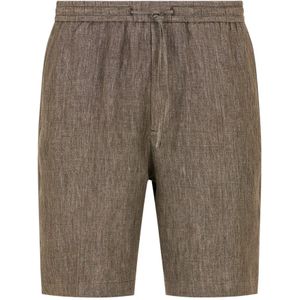 Emporio Armani, Heren, Korte broeken, Beige, Maat: L Linnen,