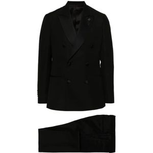 Lardini, Heren, Pakken, Zwart, Maat: 3XL Wol,