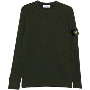 Stone Island, Heren, Truien, Groen, Maat: 2XL Wol,
