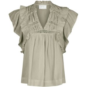 Neo Noir, Dames, Blouses & Shirts, Groen, Maat: M Voile,