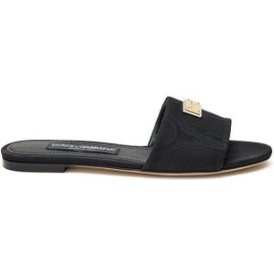 Dolce & Gabbana, Dames, Schoenen, Zwart, Maat: 37 1/2 EU Poliester,