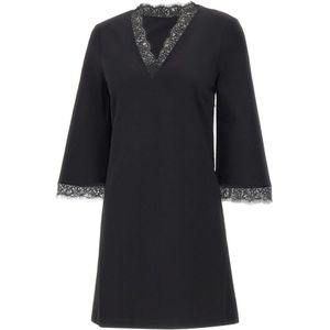 Liu Jo, Dames, Jurken, Zwart, Maat: XS Viscose,