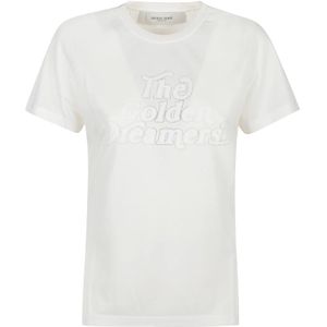 Golden Goose - T-shirt - Crème - Dames - Korte Mouwen - Ronde Hals