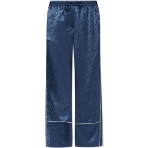 Off White, Dames, Broeken, Blauw, Maat: S Satijn,