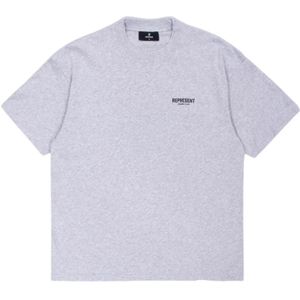 Represent, Heren, Tops, Grijs, Maat: M Katoen,