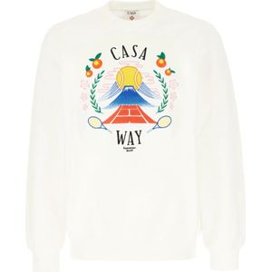 Casablanca, Heren, Sweatshirts & Hoodies, Wit, Maat: S Katoen,
